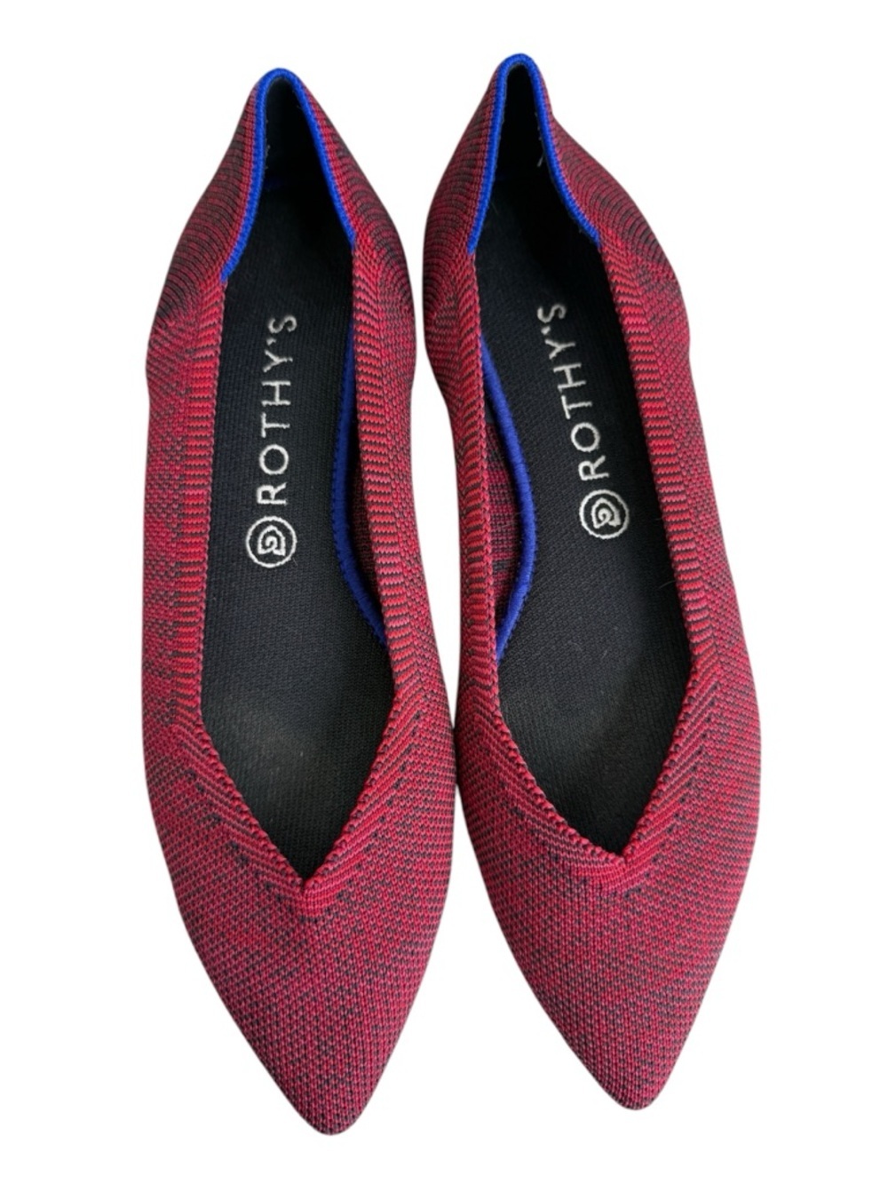 Rothy's The Point Crimson Heather Flats Retired Color Sz 10.5